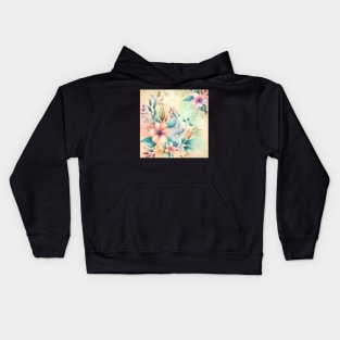 Springtime Watercolor Flowers Kids Hoodie